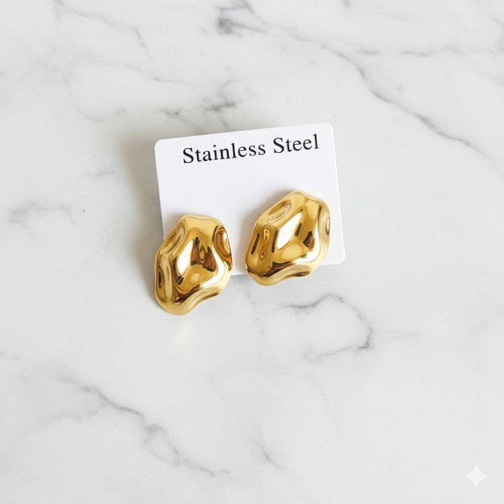 Gold Stainless Steel Earrings